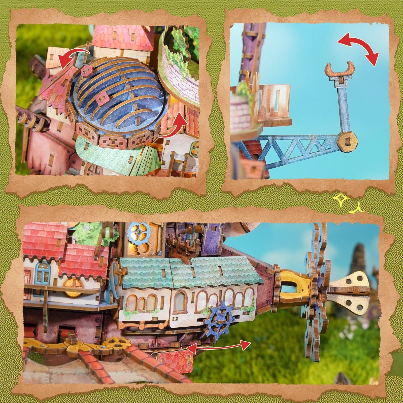 The model's intricate transmission mechanisms and moving elements