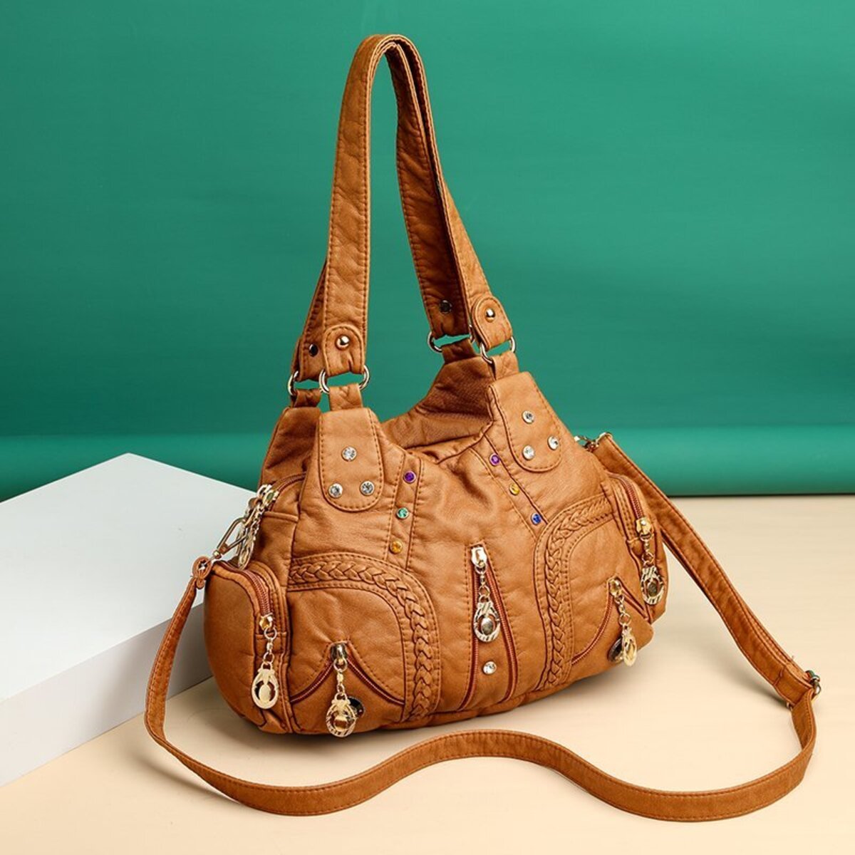 Luxe Multi-Pocket Shoulder Bag