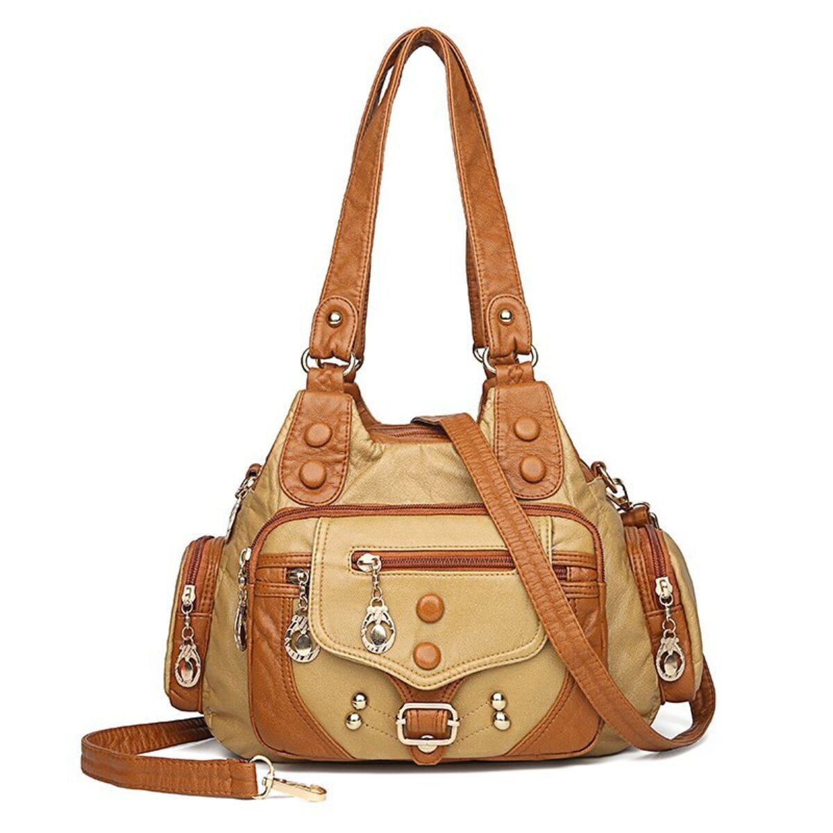 Vintage Multi-Pocket Crossbody