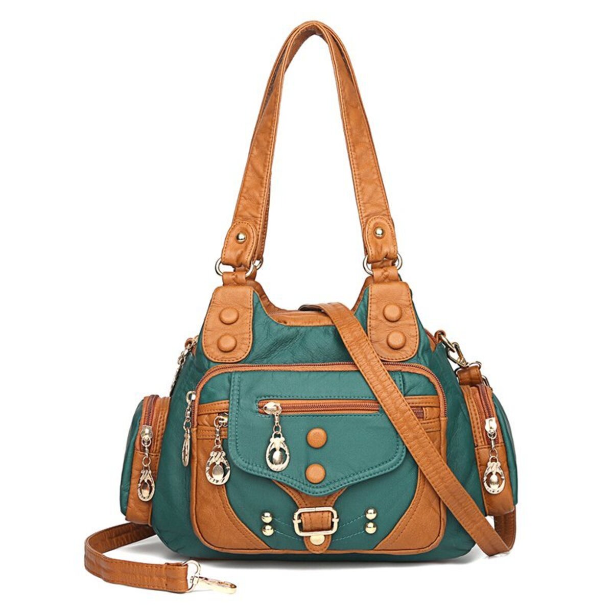 Vintage Multi-Pocket Crossbody