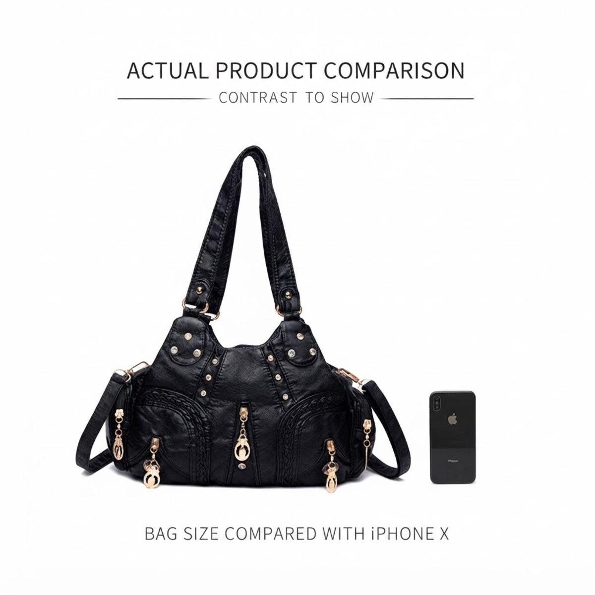 Luxe Multi-Pocket Shoulder Bag