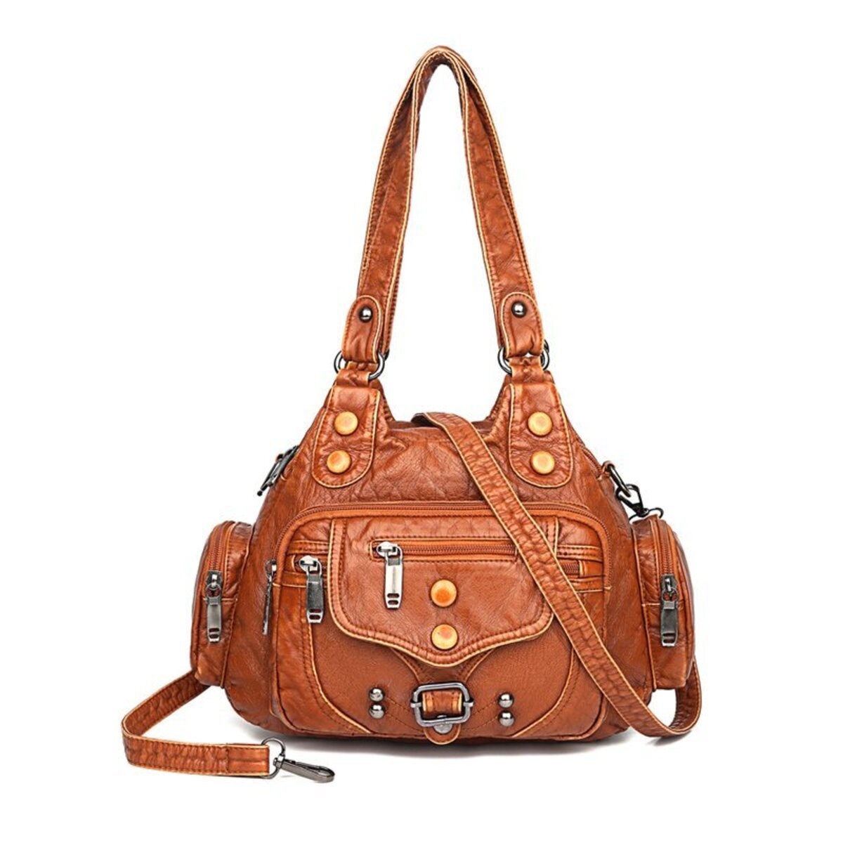 Vintage Multi-Pocket Crossbody
