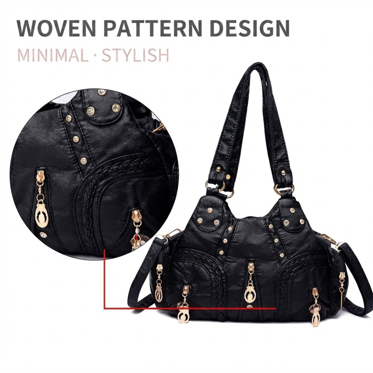 Luxe Multi-Pocket Shoulder Bag