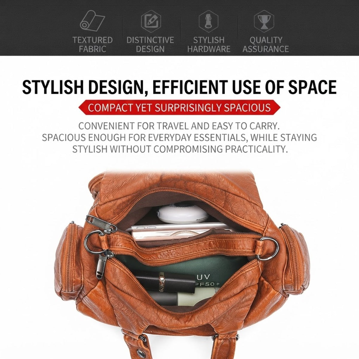 Vintage Multi-Pocket Crossbody