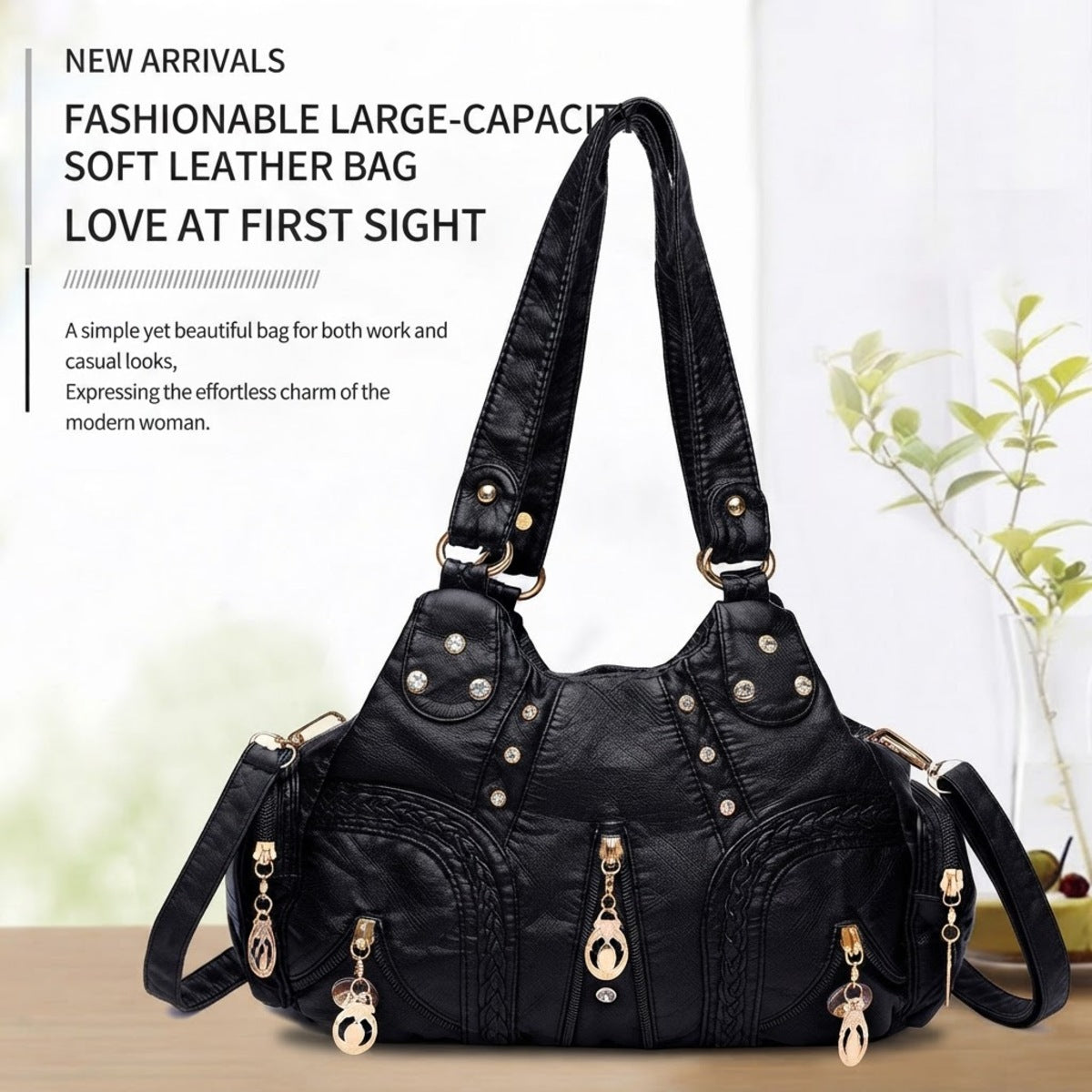 Luxe Multi-Pocket Shoulder Bag