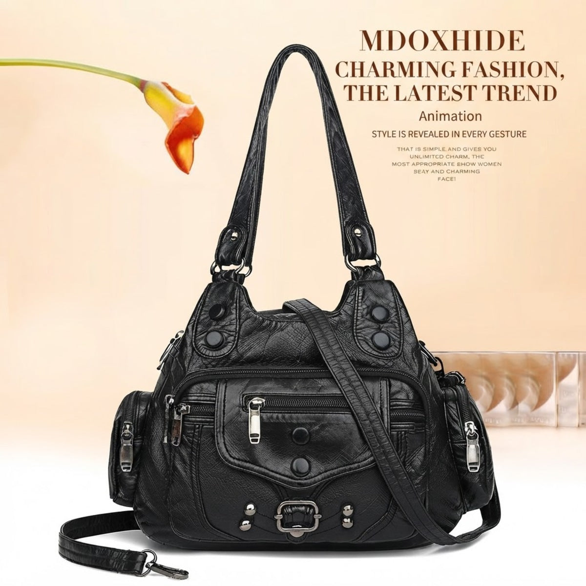 Vintage Multi-Pocket Crossbody