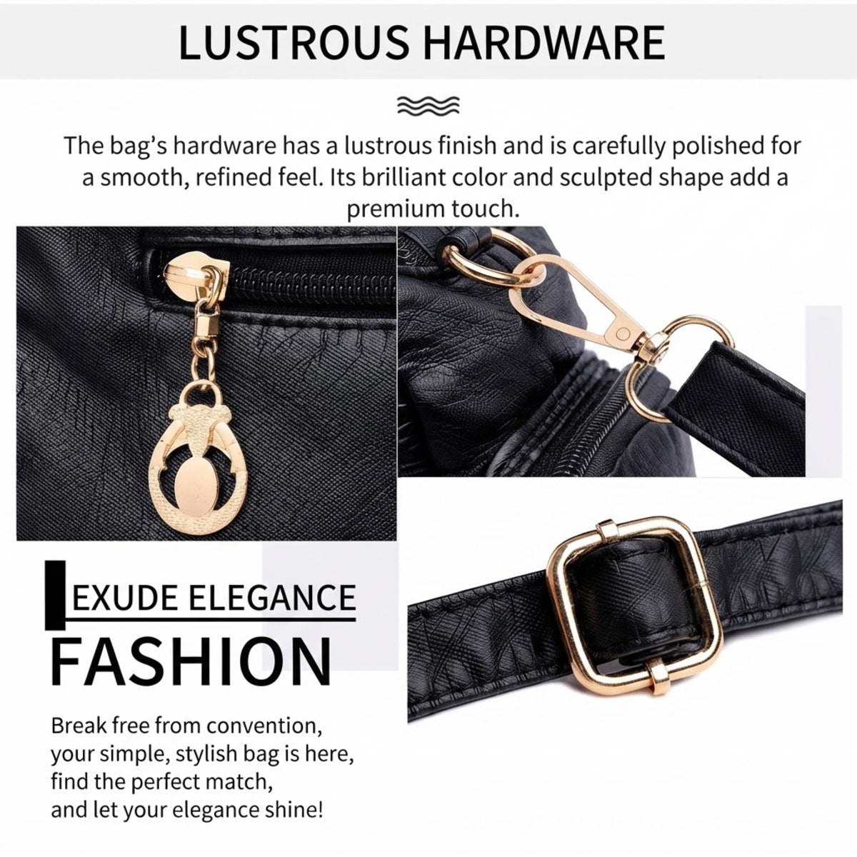 Luxe Multi-Pocket Shoulder Bag
