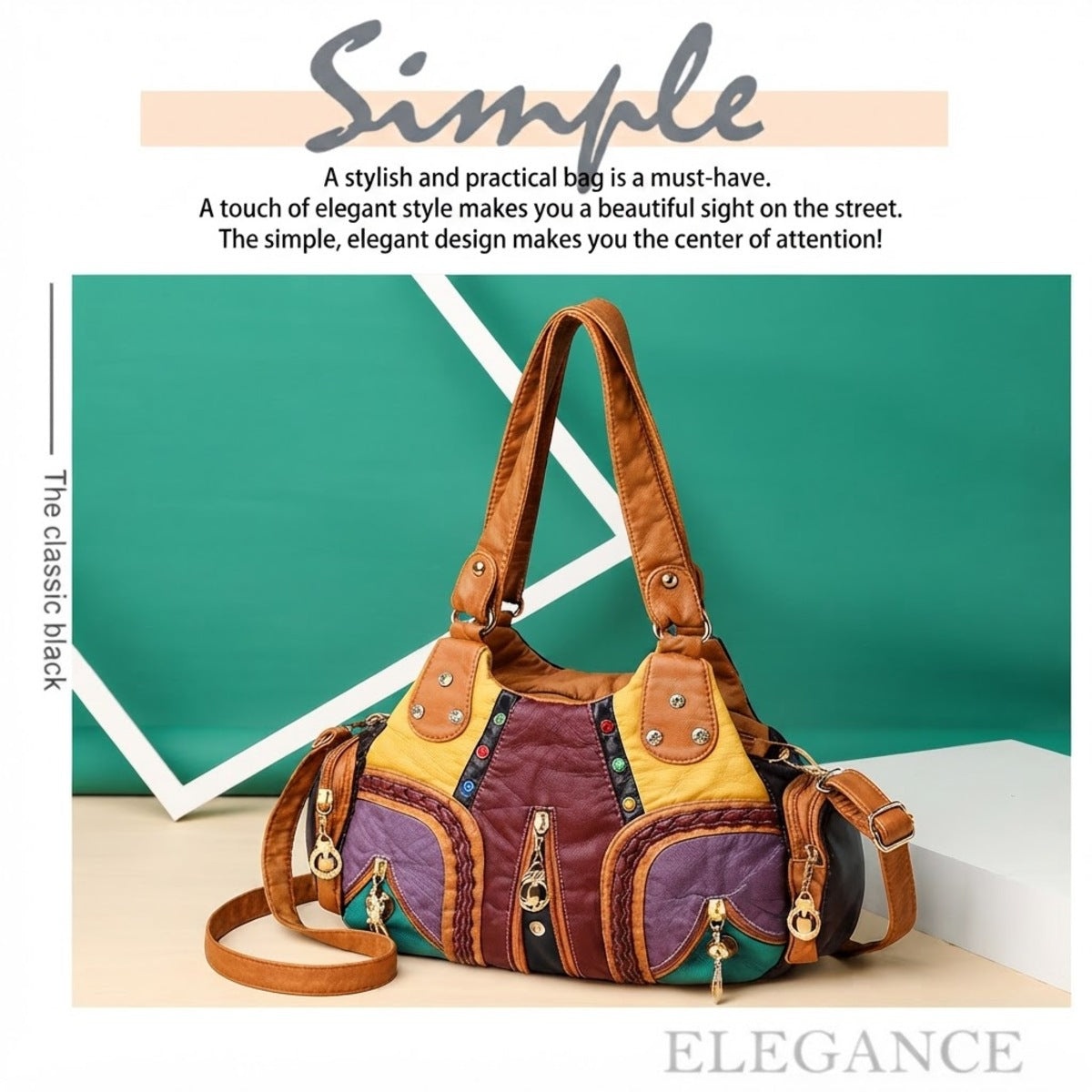 Luxe Multi-Pocket Shoulder Bag