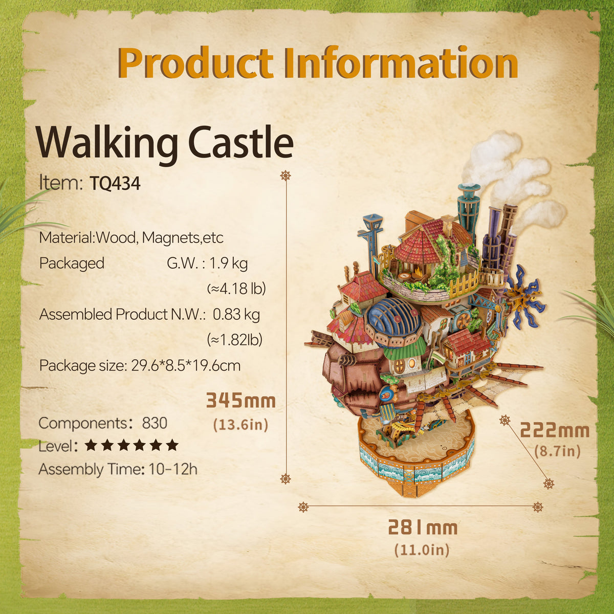 KALDRIN DIY 3D Puzzle Transmission Model Kit (Moving Castle)