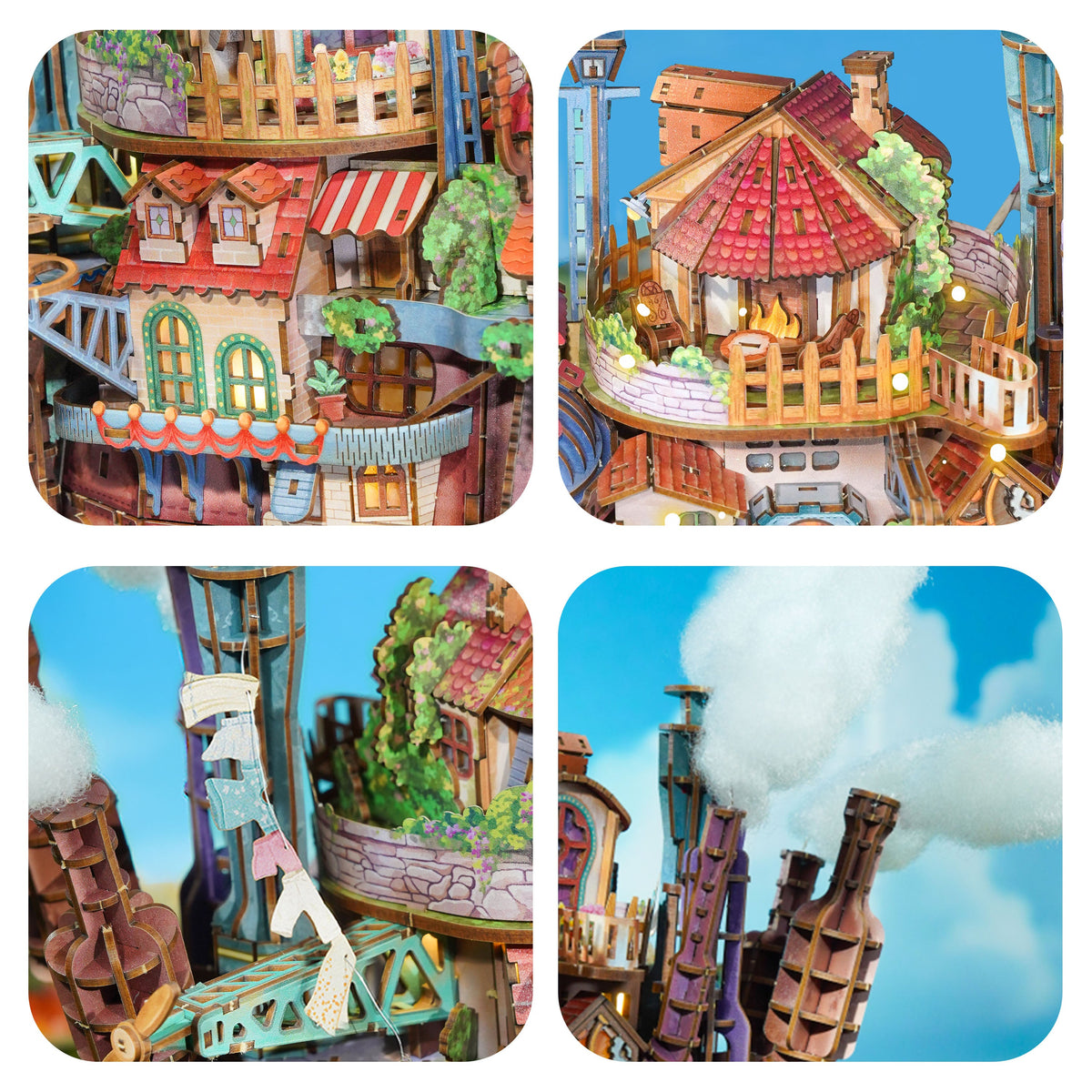 KALDRIN DIY 3D Puzzle Transmission Model Kit (Moving Castle)