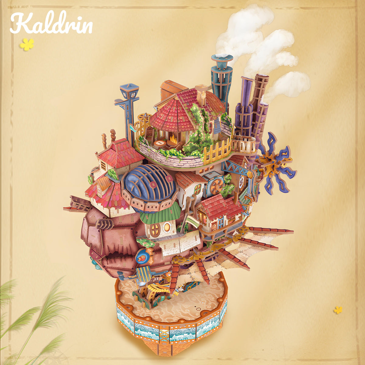 KALDRIN DIY 3D Puzzle Transmission Model Kit (Moving Castle)
