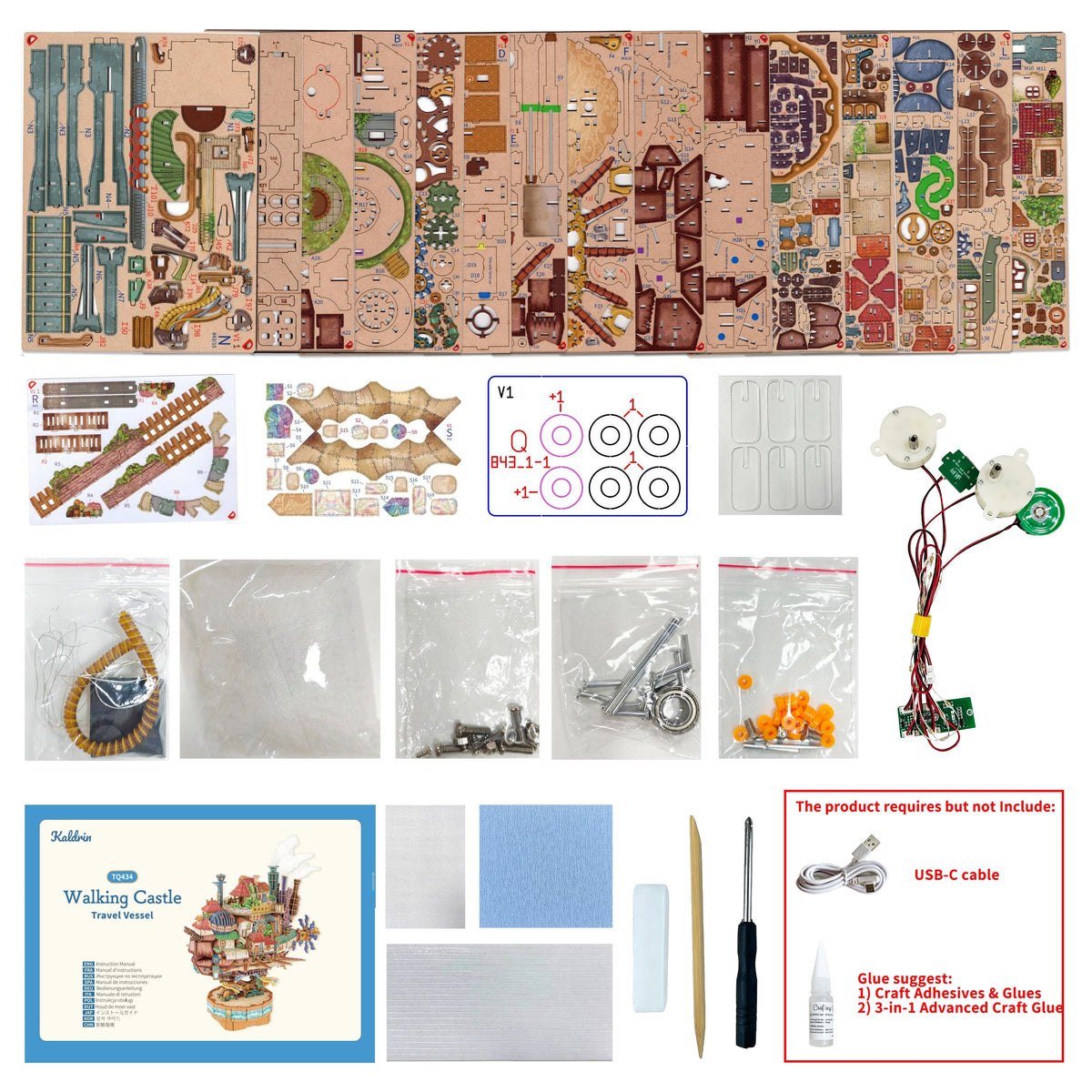 KALDRIN DIY 3D Puzzle Transmission Model Kit (Moving Castle)