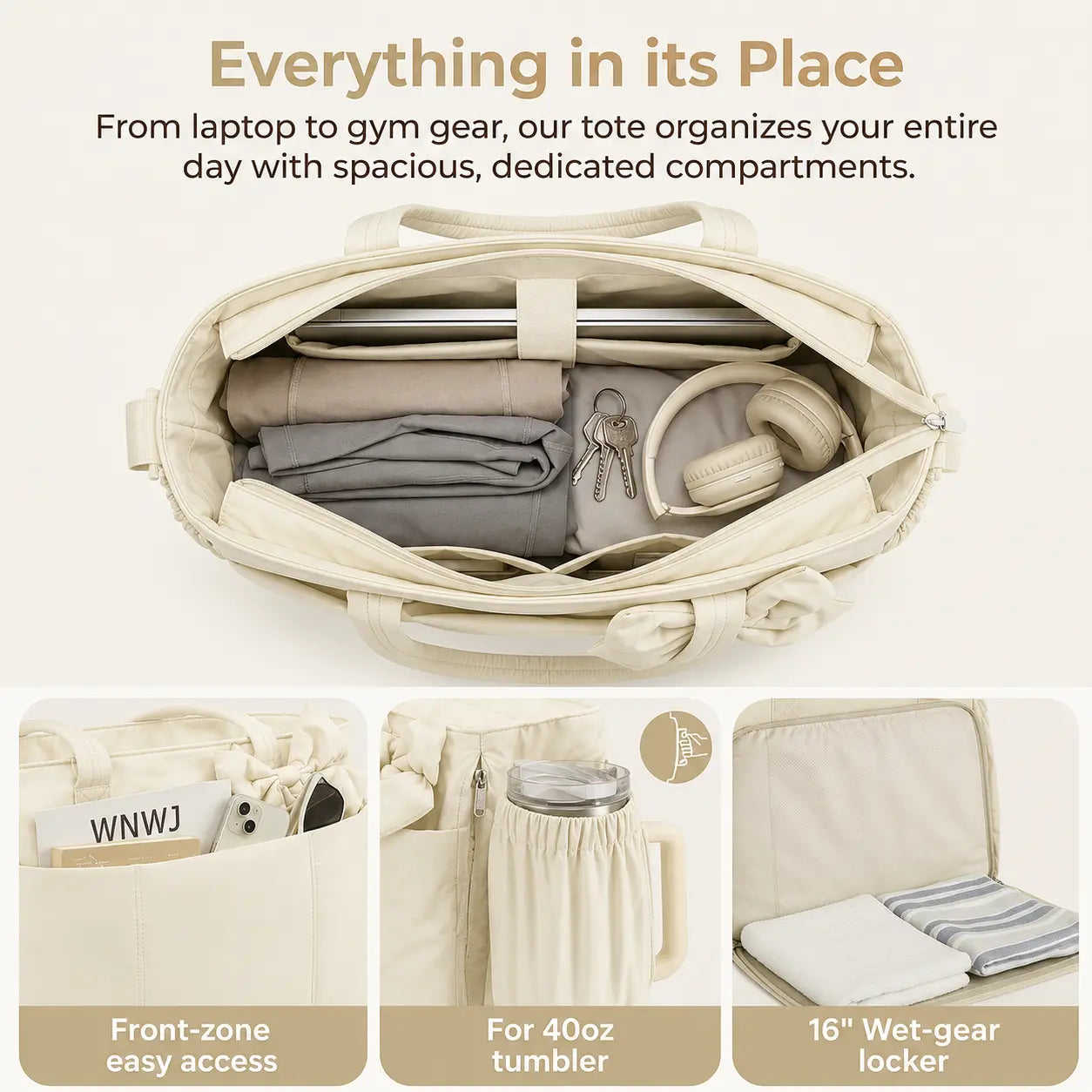 Puffy Bow Everything Tote