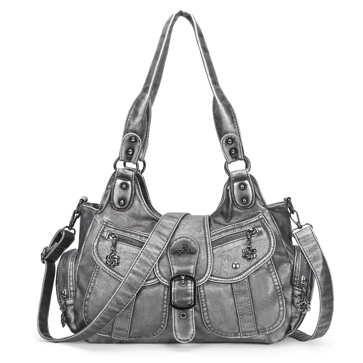 Vintage Multi-Pocket Hobo Bag