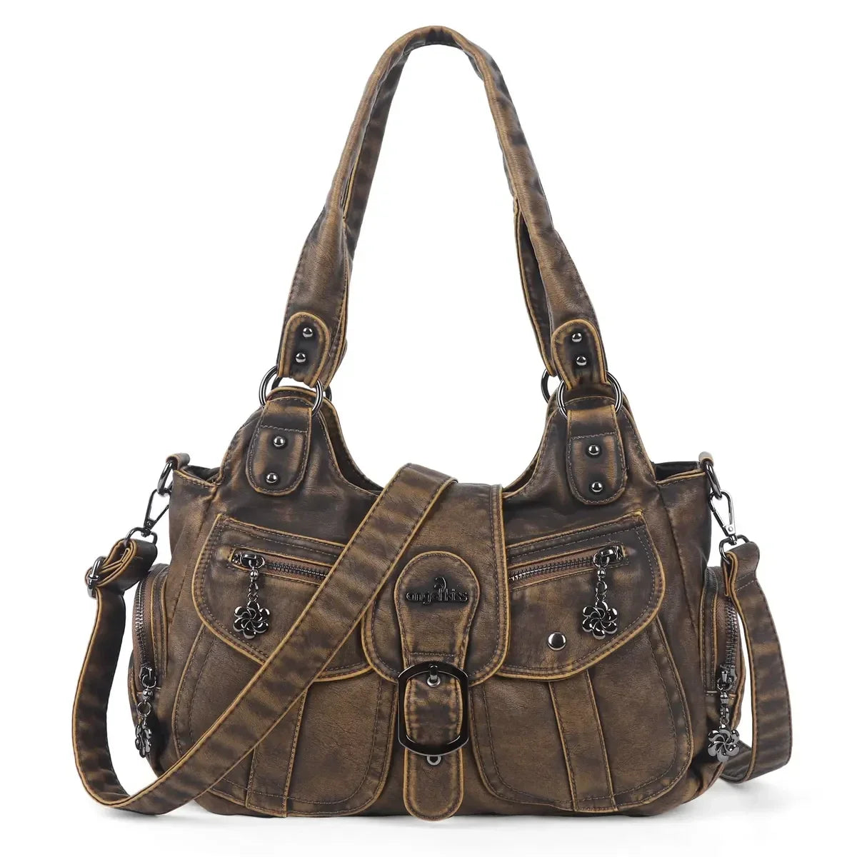 Vintage Multi-Pocket Hobo Bag