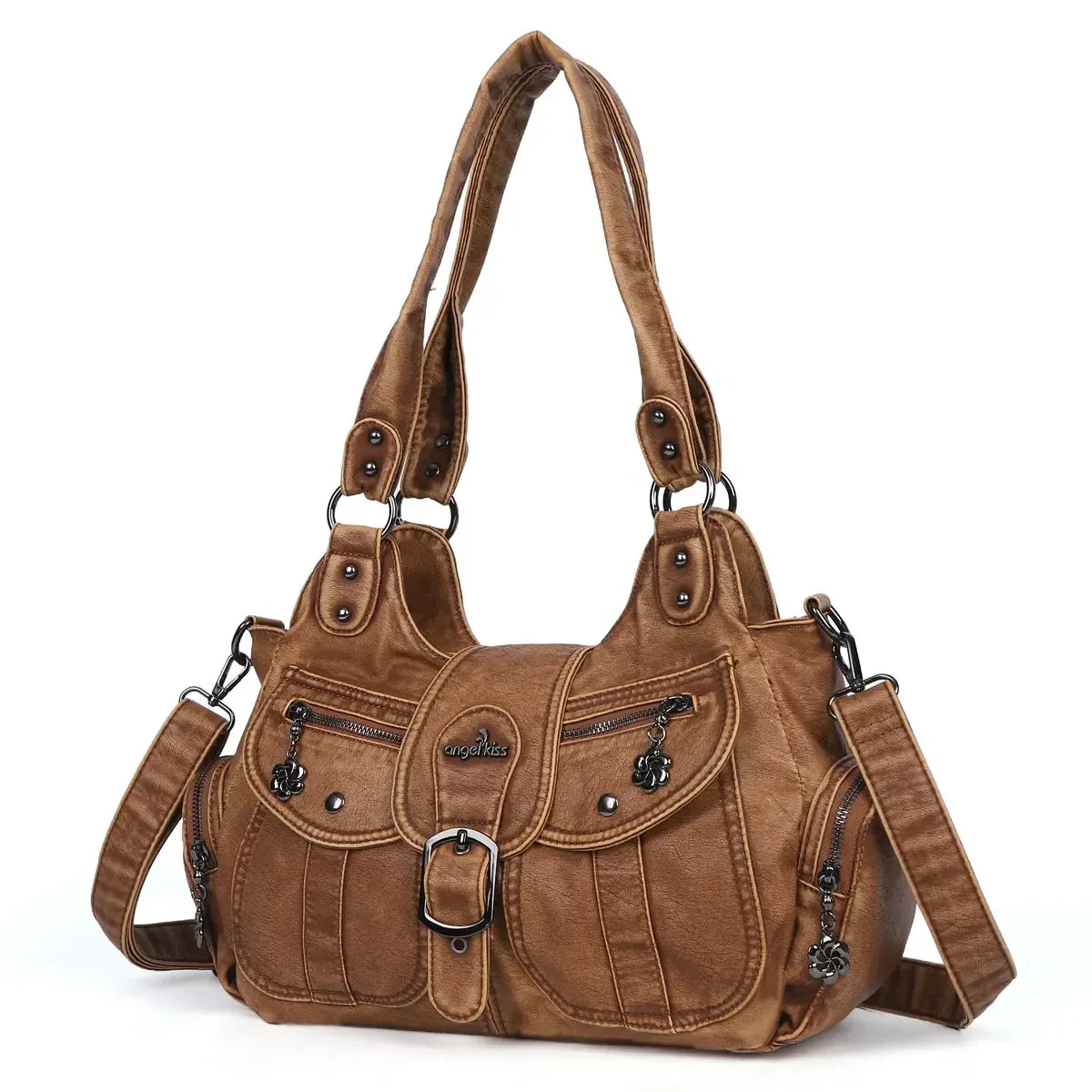 Vintage Multi-Pocket Hobo Bag